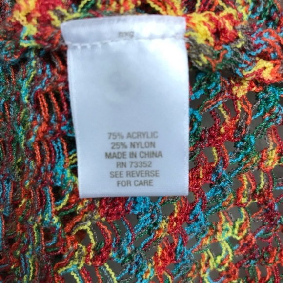 Crocheted colorful knit top Petite Medium - Picture 4 of 7